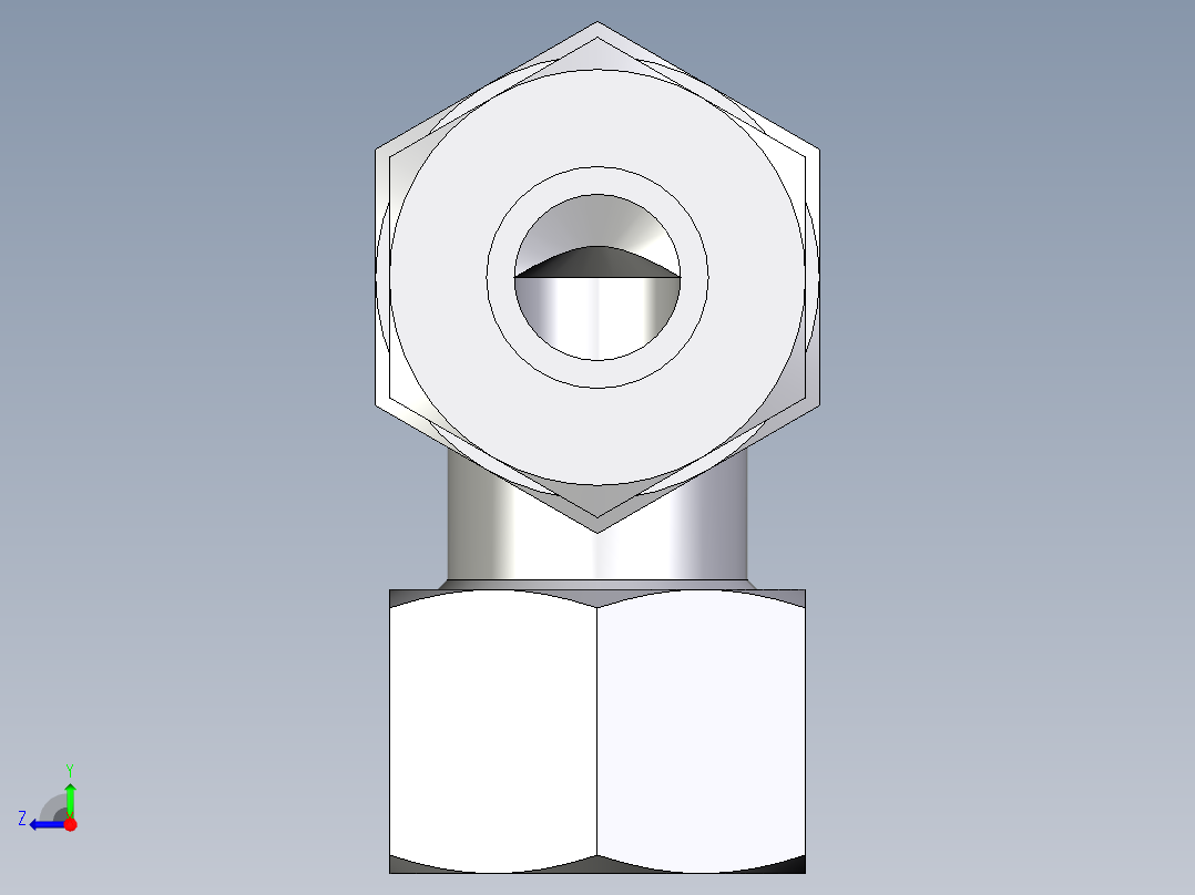 卡套式工业通用硬管接头EO_Bulkhead_elbow_WSV16S71右视图