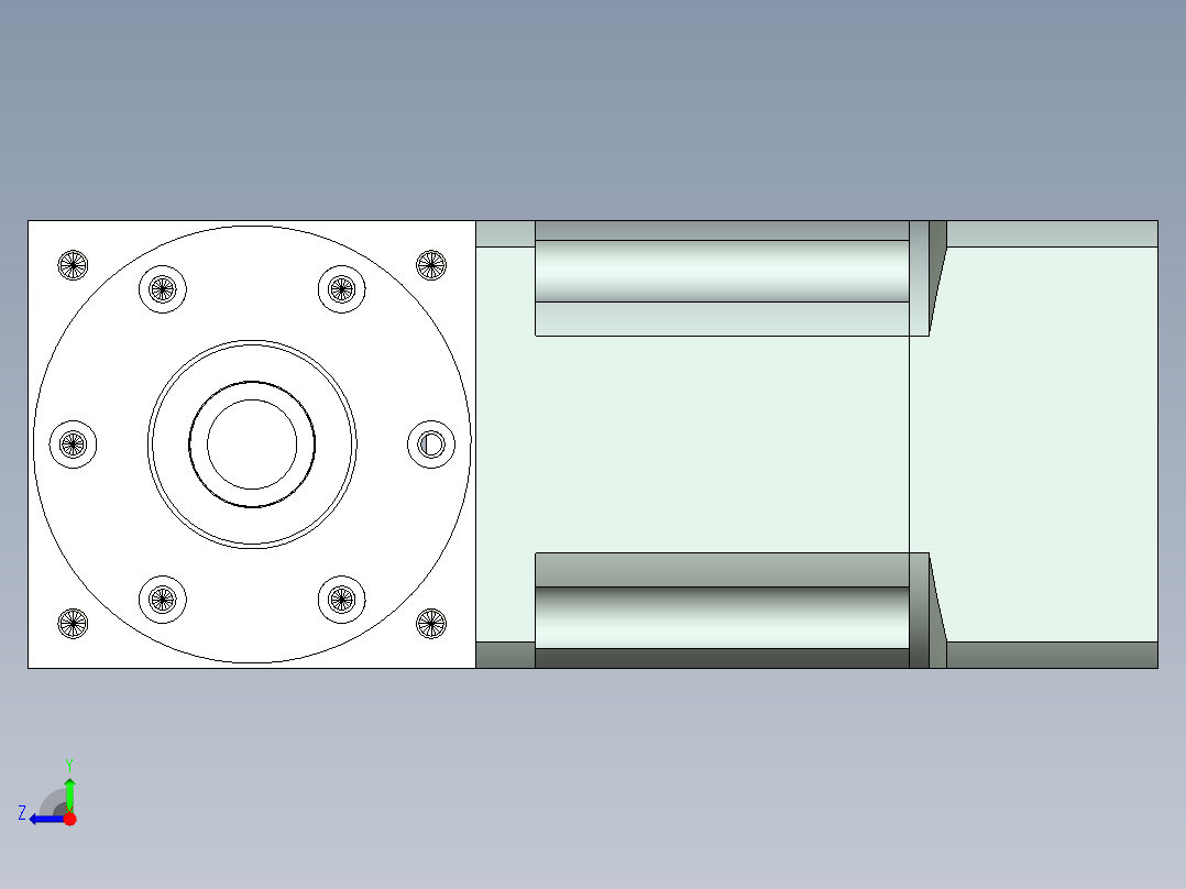换向器PW90双轴 PLX90-L2 19-70-90-M6.stp右视图