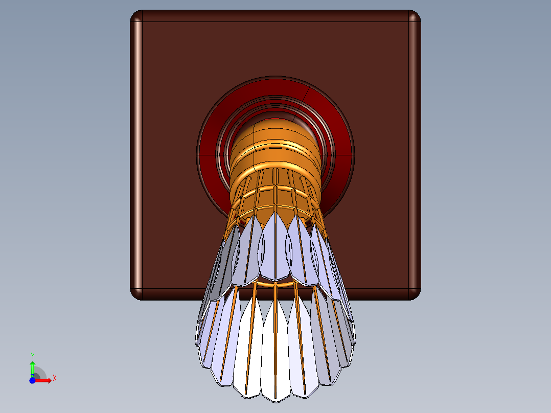 奖杯羽毛球前视图