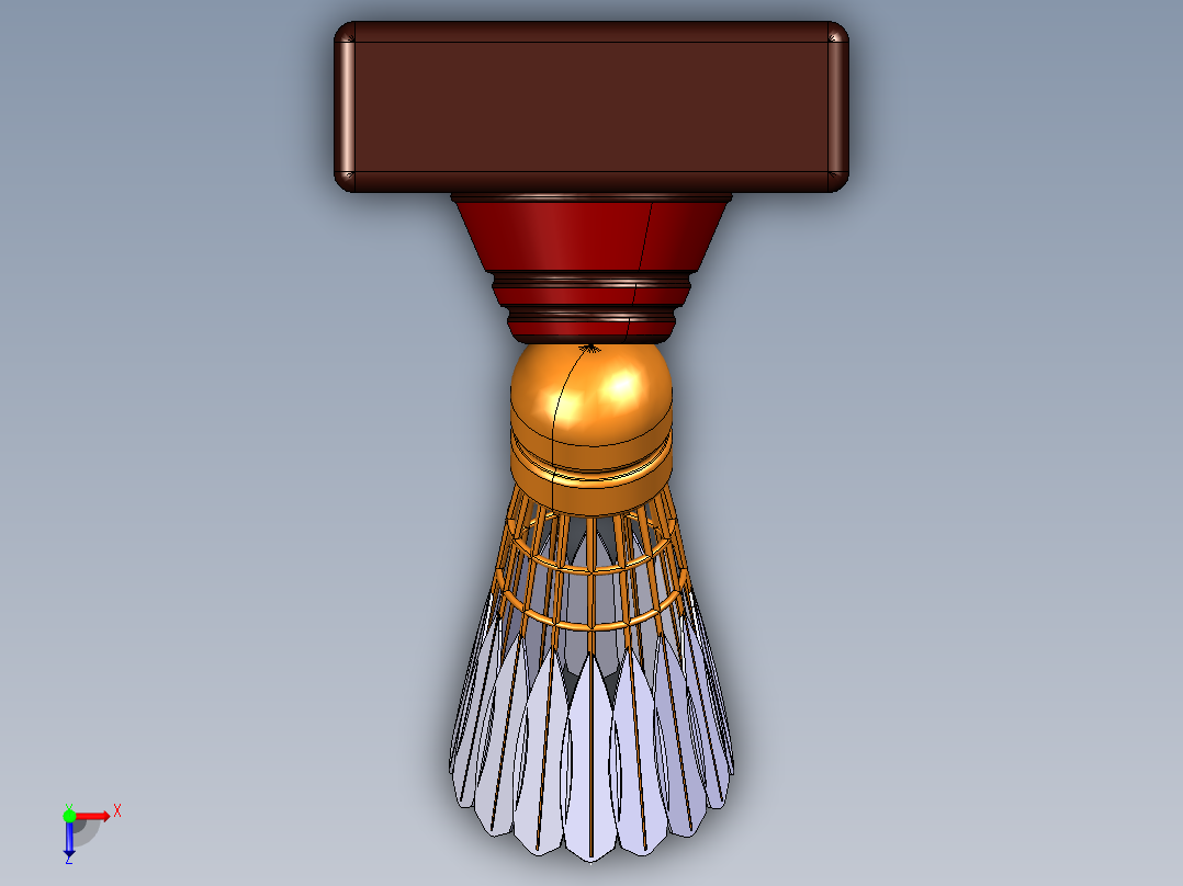 奖杯羽毛球俯视图