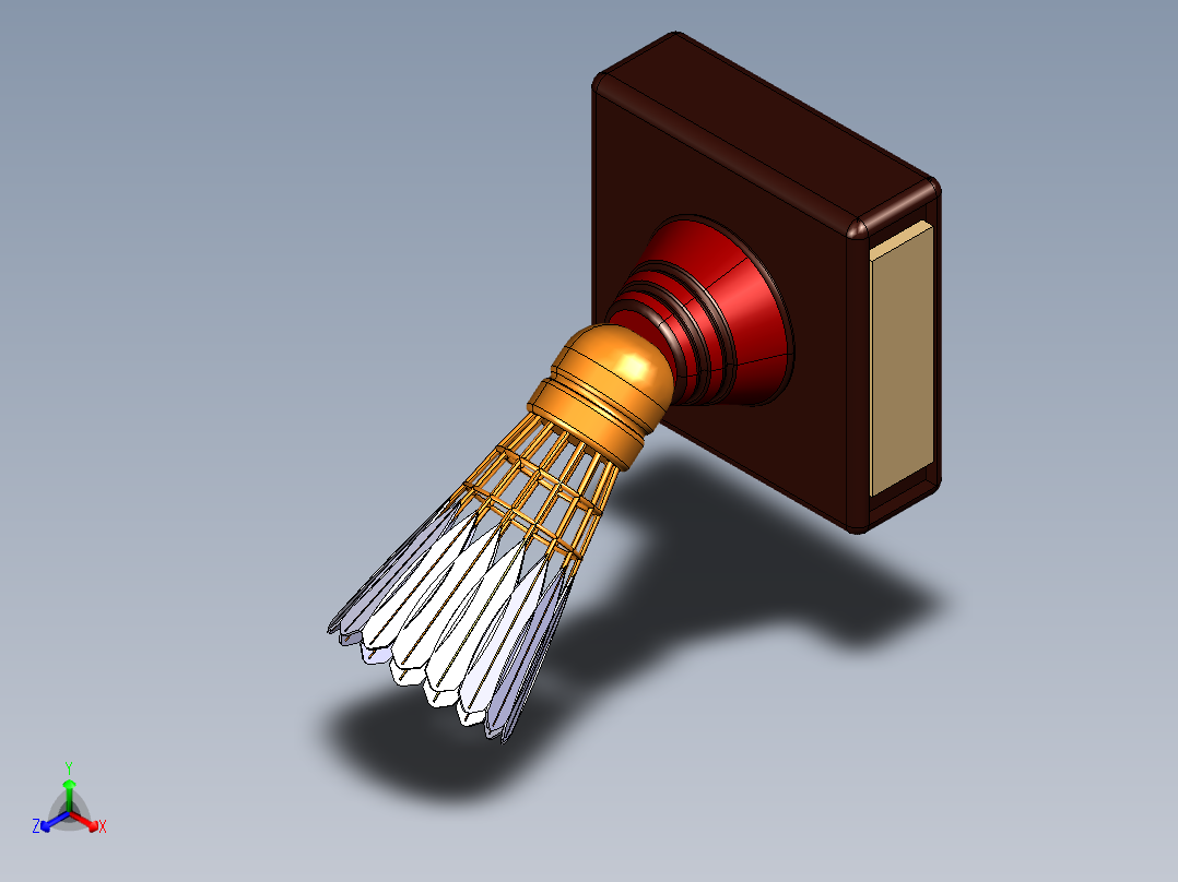 奖杯羽毛球正等轴测图