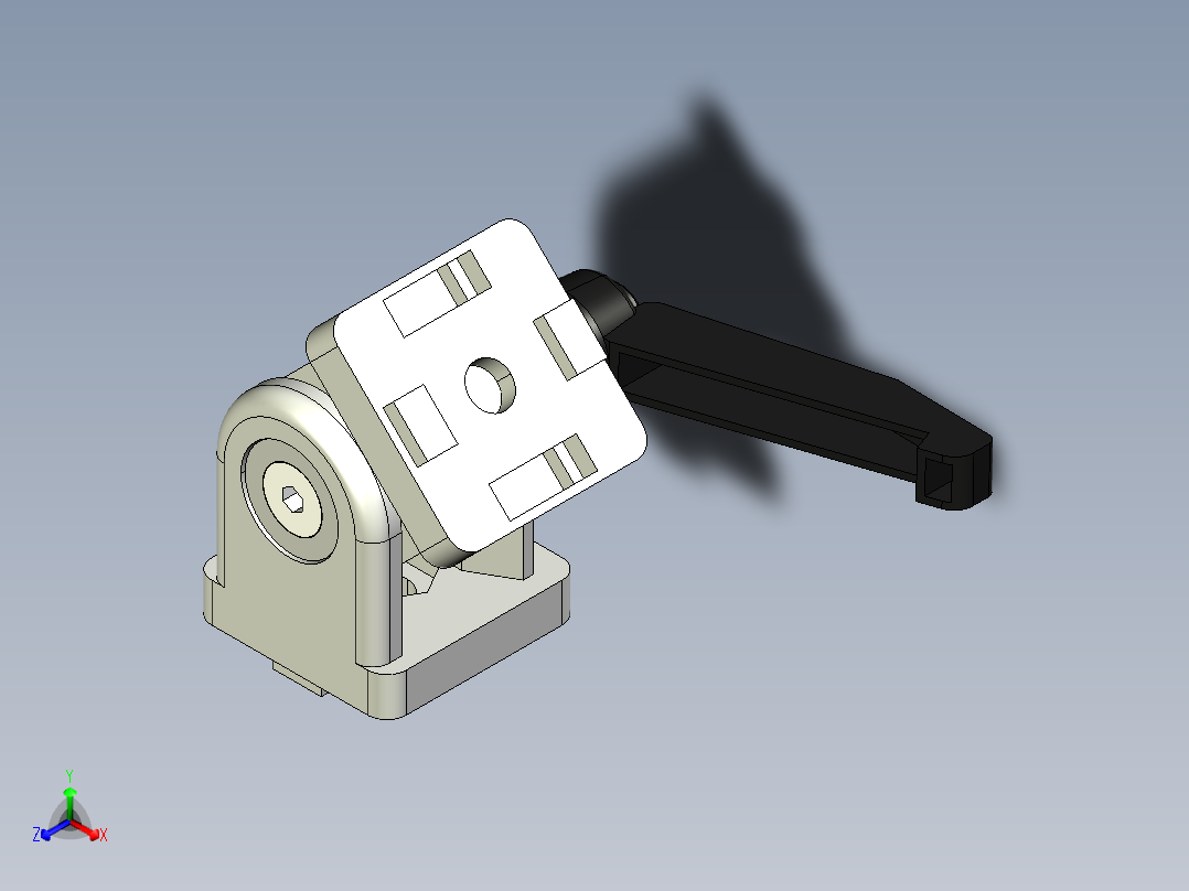 型材-BR 40X40 PIVOT JOINT WITH LEVER KJN532235L 正等轴测图