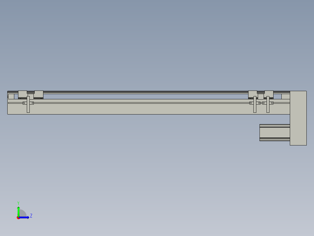 直线模组LHA6-S550-D-100W(16丝杆)设计图纸左视图