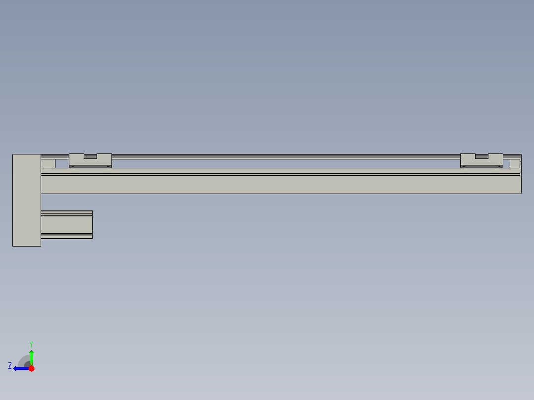 直线模组LHA6-S550-D-100W(16丝杆)设计图纸右视图