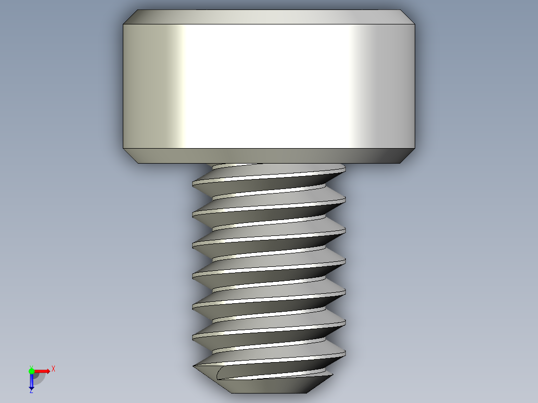M2 x 0.4mm Thread 3mm LONG SOCKET HEAD CAP SCREW.IGS俯视图