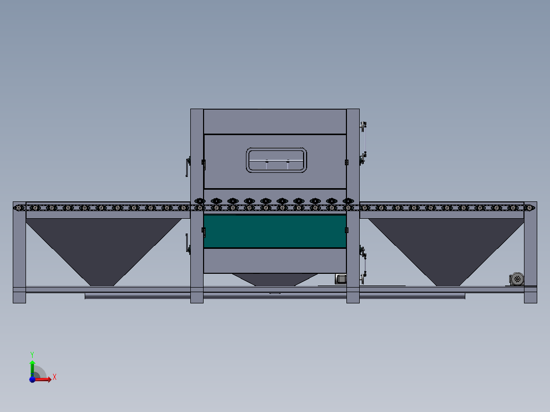 1860型不锈钢板双面自动喷砂机sw14可编辑前视图