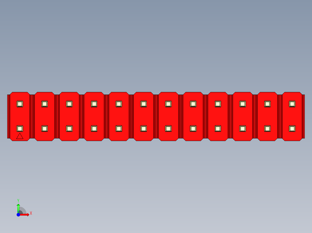 彩色公头100mil（2.54mm）系列-DS1021_red_2x12p_100mil_Type1_rev1.0前视图