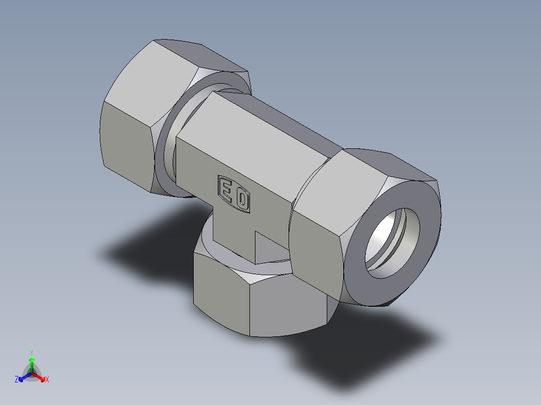 卡套式工业通用硬管接头EO_Swivel_nut_branch_tee_ET18LCF