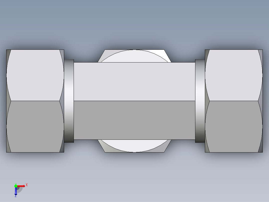 卡套式工业通用硬管接头EO_Swivel_nut_branch_tee_ET18LCF俯视图