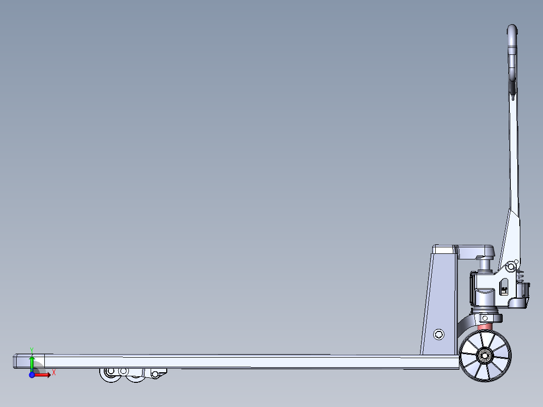 液压搬运车三维及仿真（手动叉车、地牛）前视图