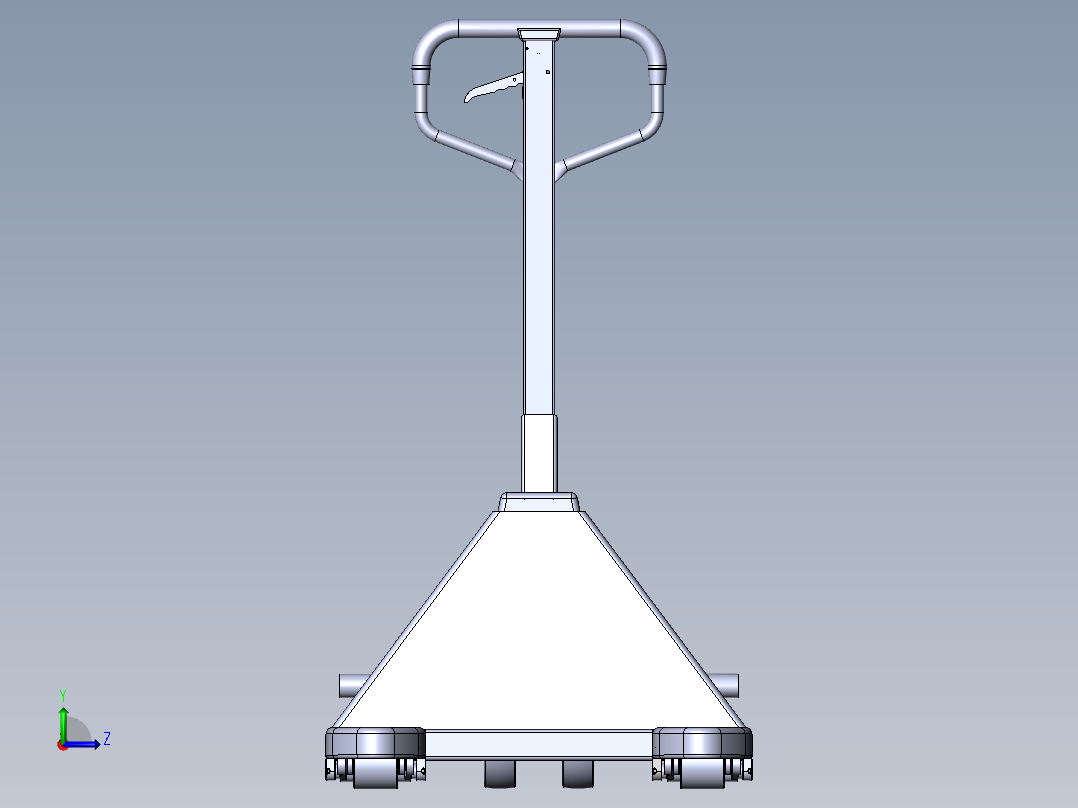 液压搬运车三维及仿真（手动叉车、地牛）左视图