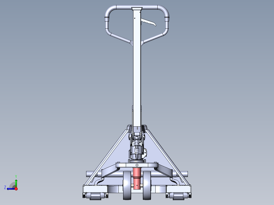 液压搬运车三维及仿真（手动叉车、地牛）右视图
