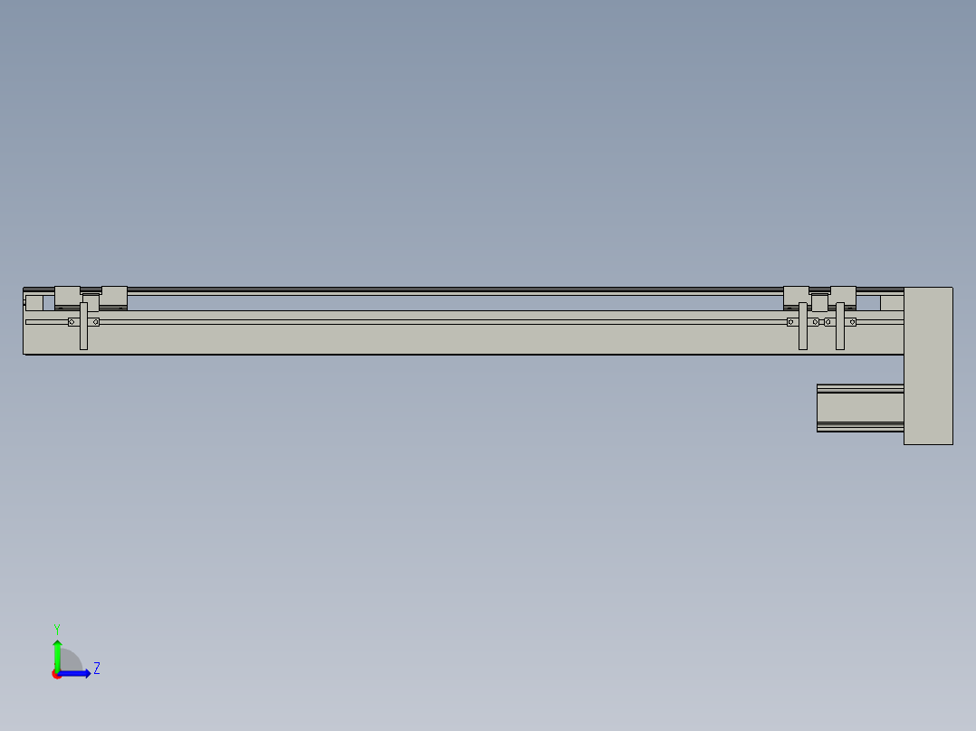 直线模组LHA6-S600-D-100W(16丝杆)设计图纸左视图