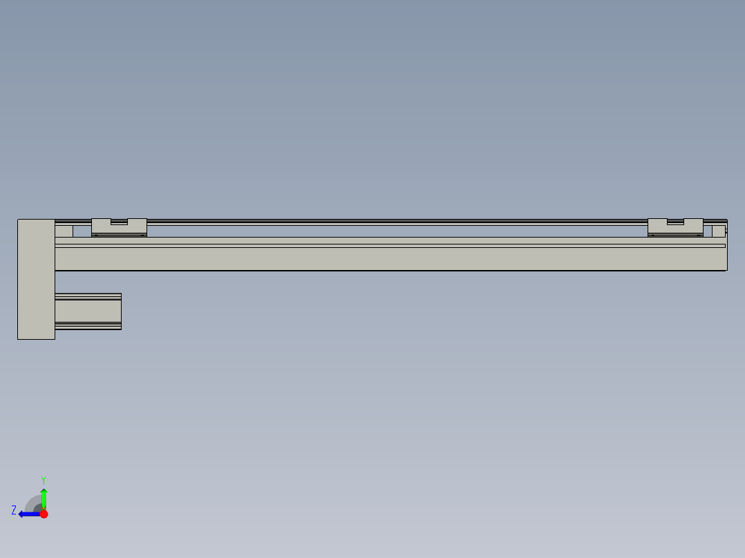 直线模组LHA6-S600-D-100W(16丝杆)设计图纸右视图