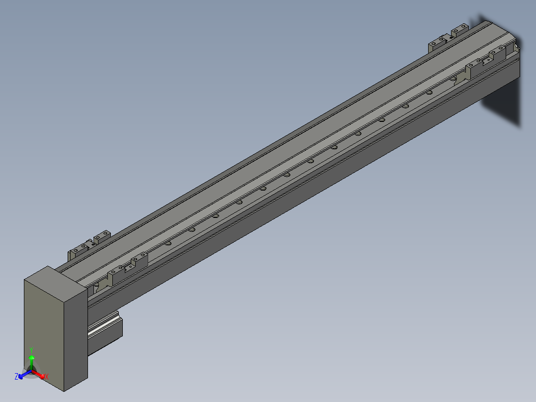 直线模组LHA6-S600-D-100W(16丝杆)设计图纸正等轴测图