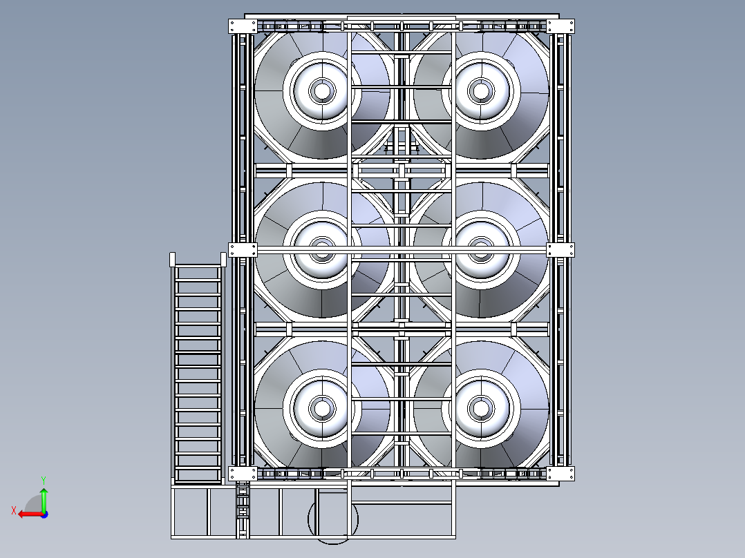 灌装机筒仓结构后视图