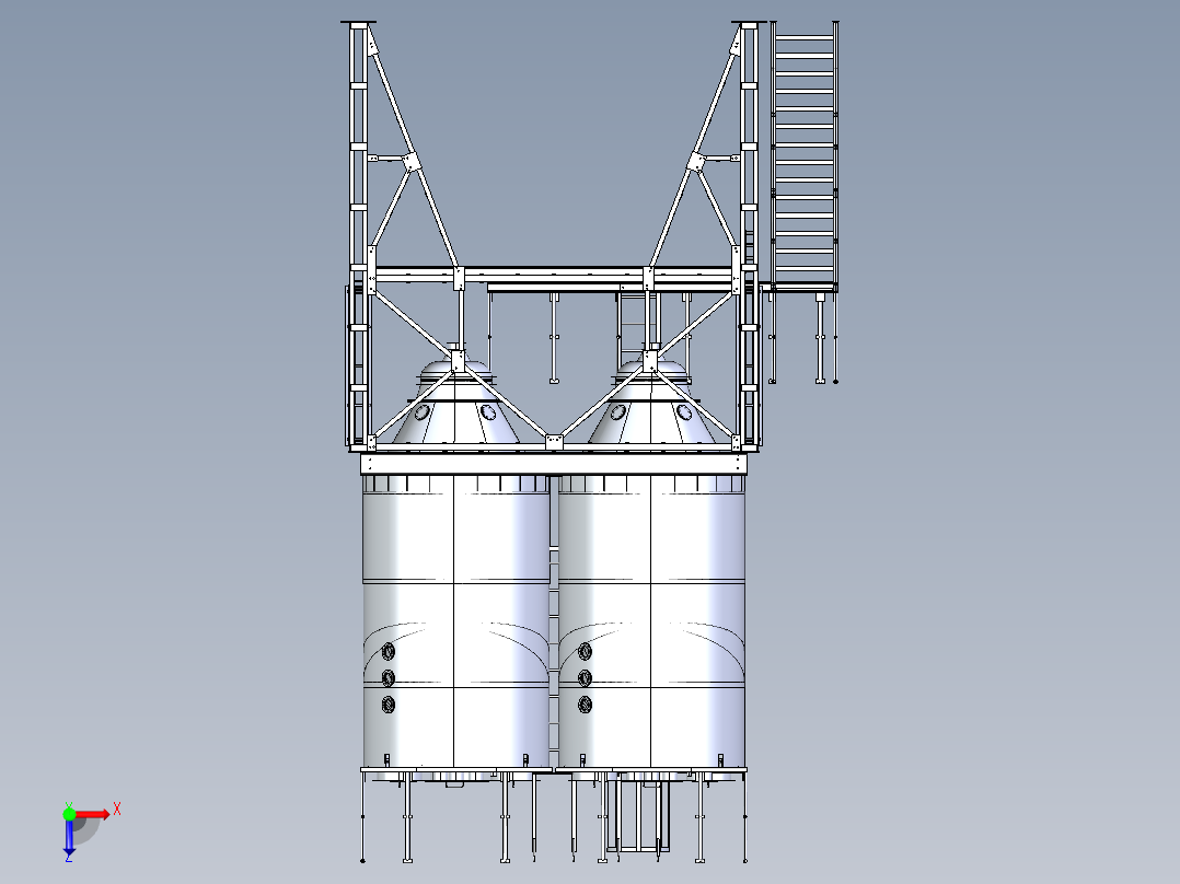 灌装机筒仓结构俯视图