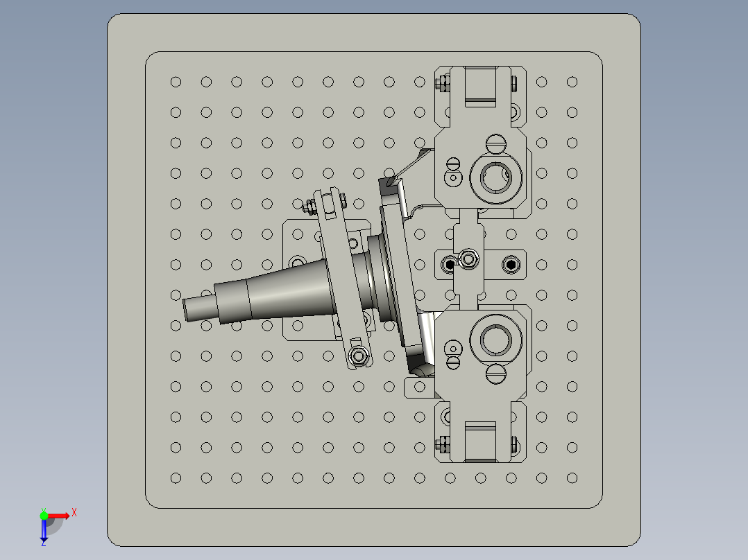 JX389-转向节内孔车组合夹具设计及分析【含三维和cad】俯视图