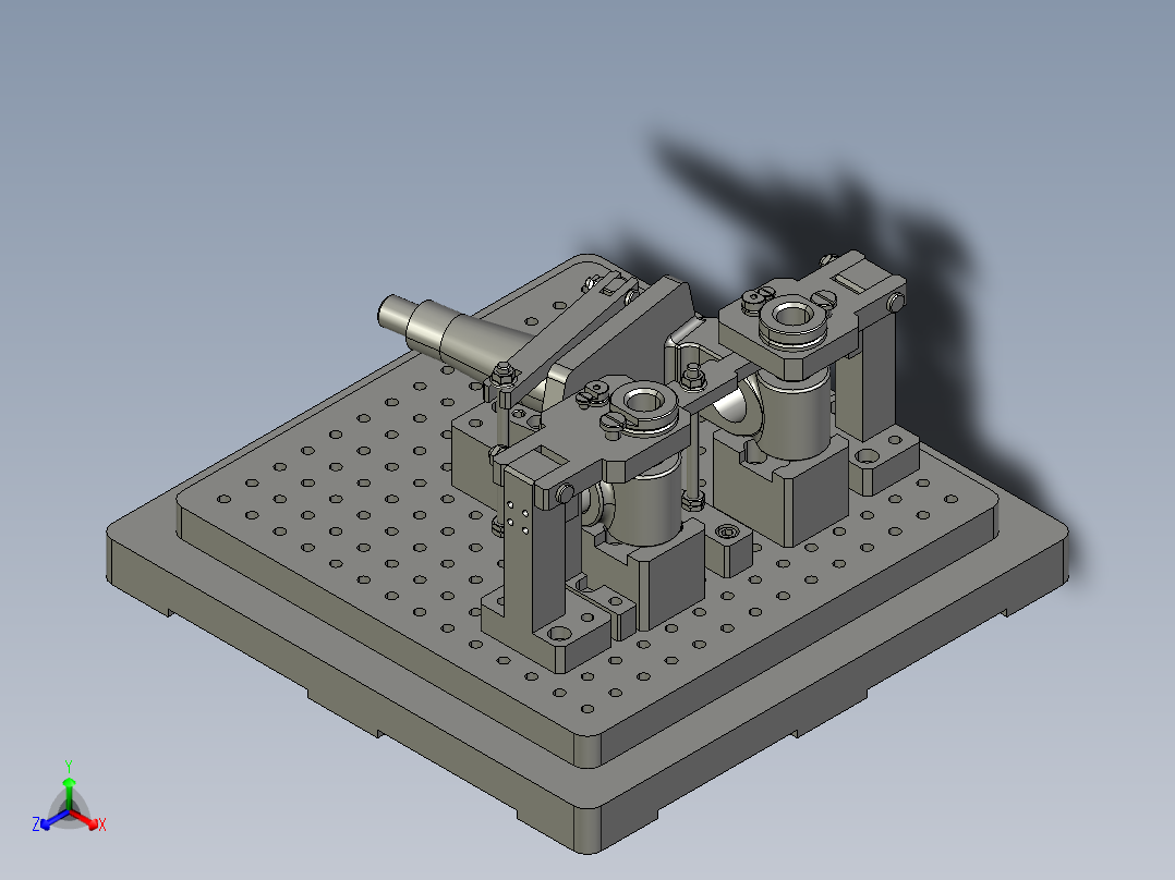 JX389-转向节内孔车组合夹具设计及分析【含三维和cad】正等轴测图