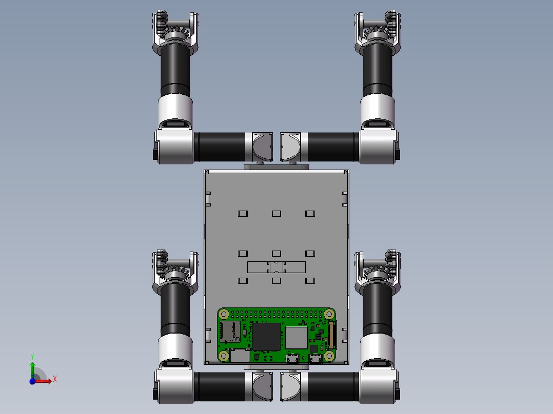 小型四足机器狗前视图