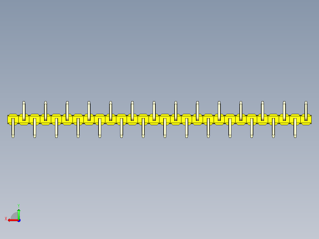 彩色公排针 100mil 2.54mm 系列-DS1022_yellow_28p_100mil_Type_SMT_R1_rev1.0后视图
