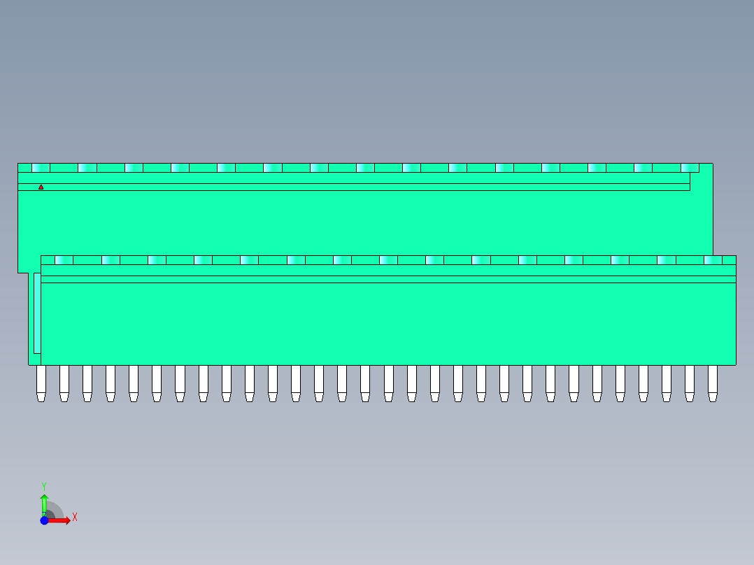 DEGSON 2EDG 系列 5.08mm 可插拔接线端子组-2EDGVT-5.08-30P-14-00AH前视图