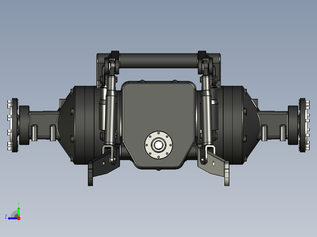拖拉机后轴变速箱右视图