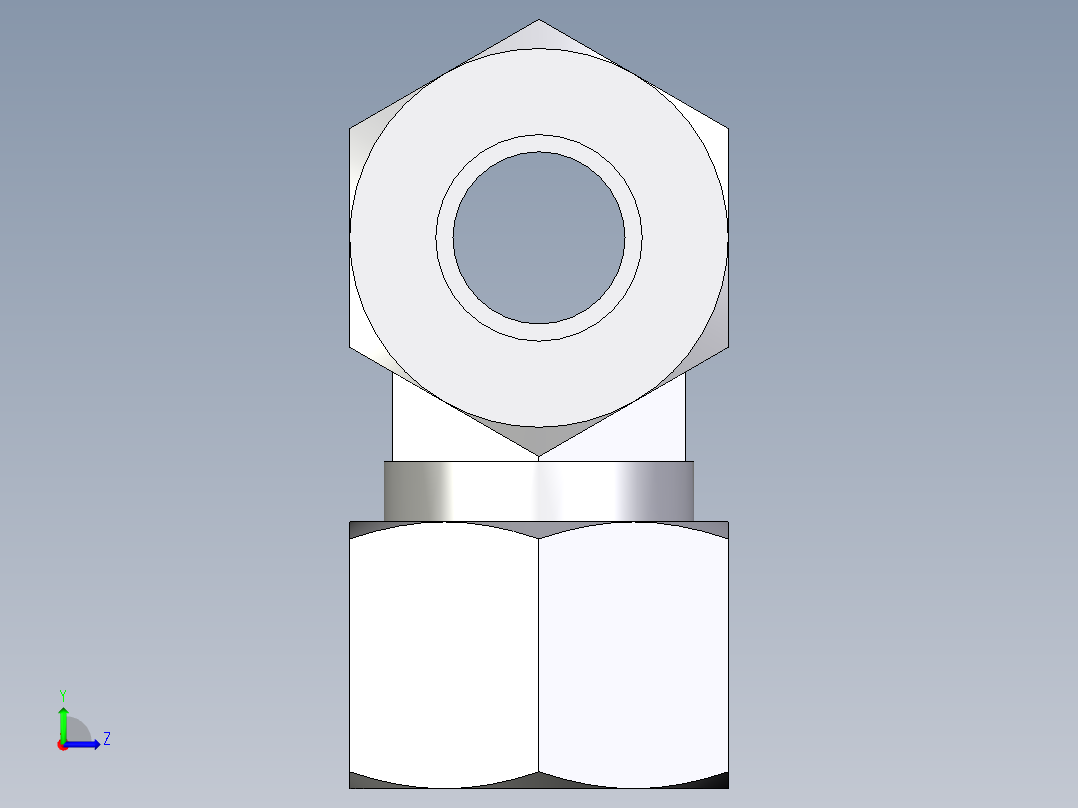 卡套式工业通用硬管接头EO_Union_tee_T12L71左视图