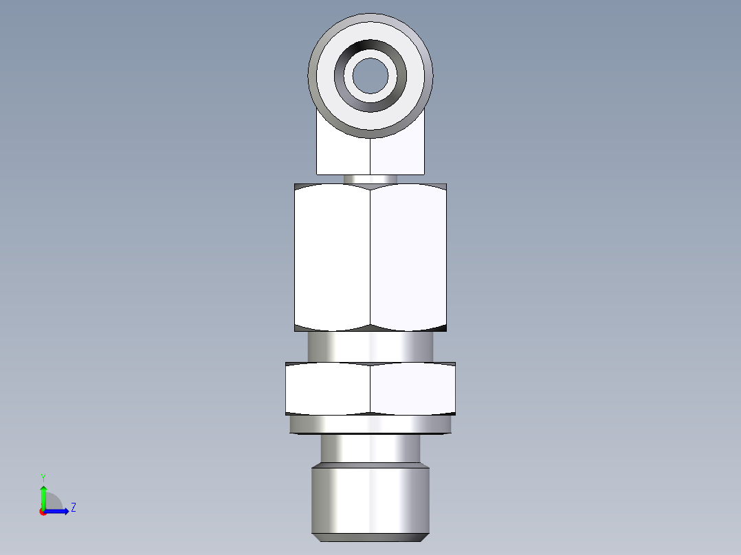 卡套式工业通用硬管接头EO_Assembled_adjustable_standpipe_branch_tee_EVT06SROMD71左视图