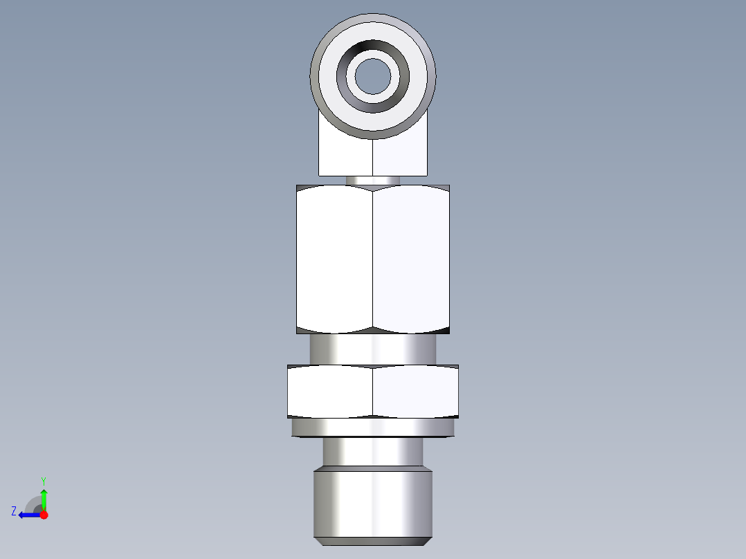 卡套式工业通用硬管接头EO_Assembled_adjustable_standpipe_branch_tee_EVT06SROMD71右视图