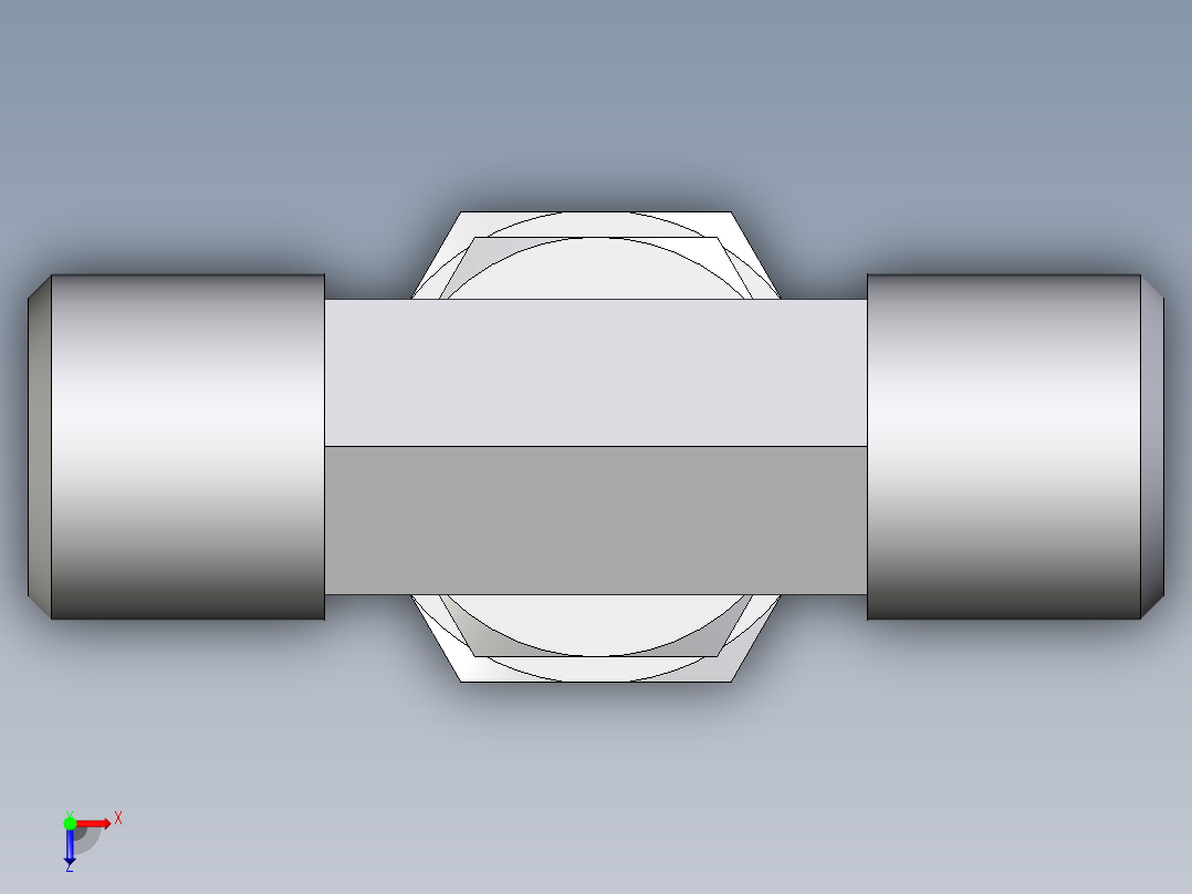 卡套式工业通用硬管接头EO_Assembled_adjustable_standpipe_branch_tee_EVT06SROMD71俯视图