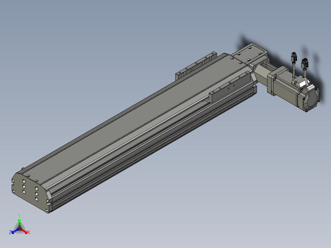 东锦同步带传动-直线滑台模组DH135B-L125-S500-BL-P400W-C3正等轴测图