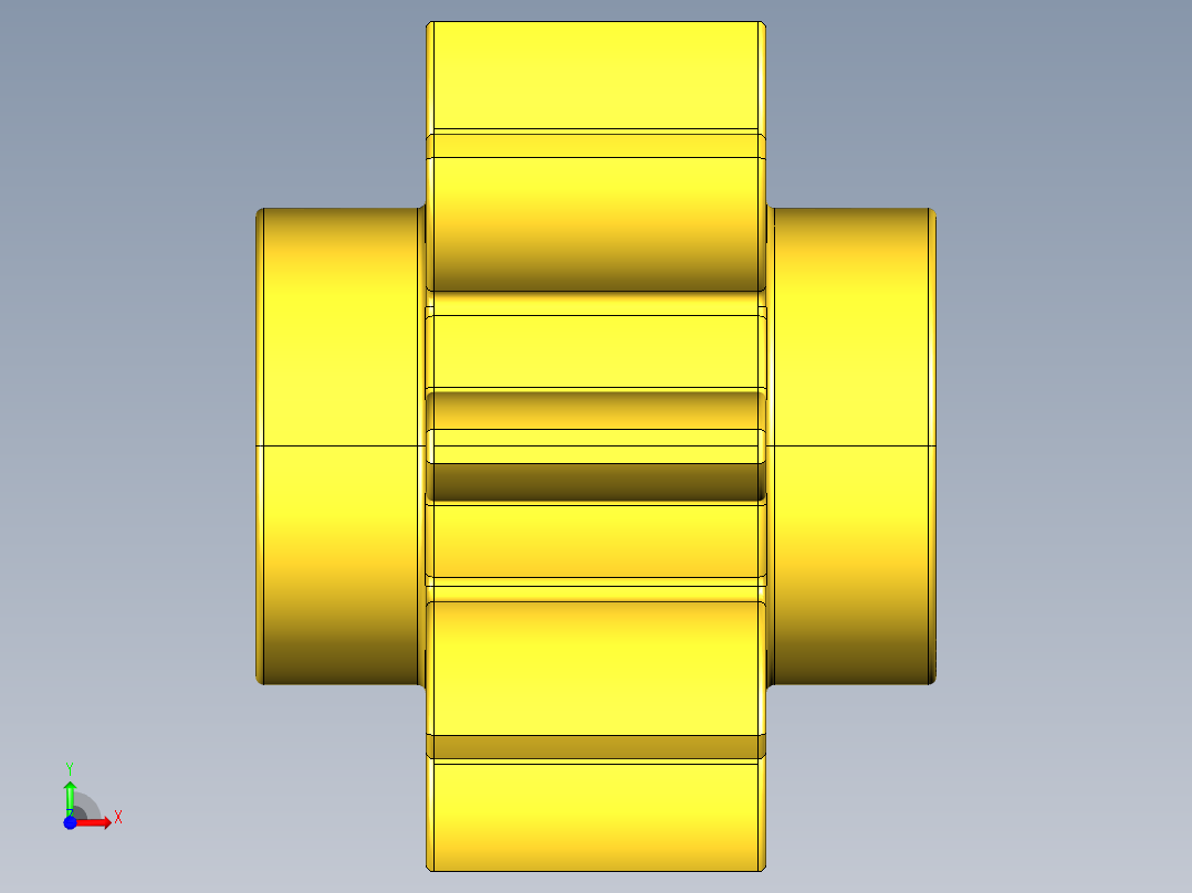 3647 Yellow Technic Gear 8 Tooth.STEP前视图
