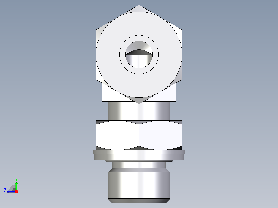 卡套式工业通用硬管接头EO_Adjustable_Locknut_elbow_WEE10SMCF右视图