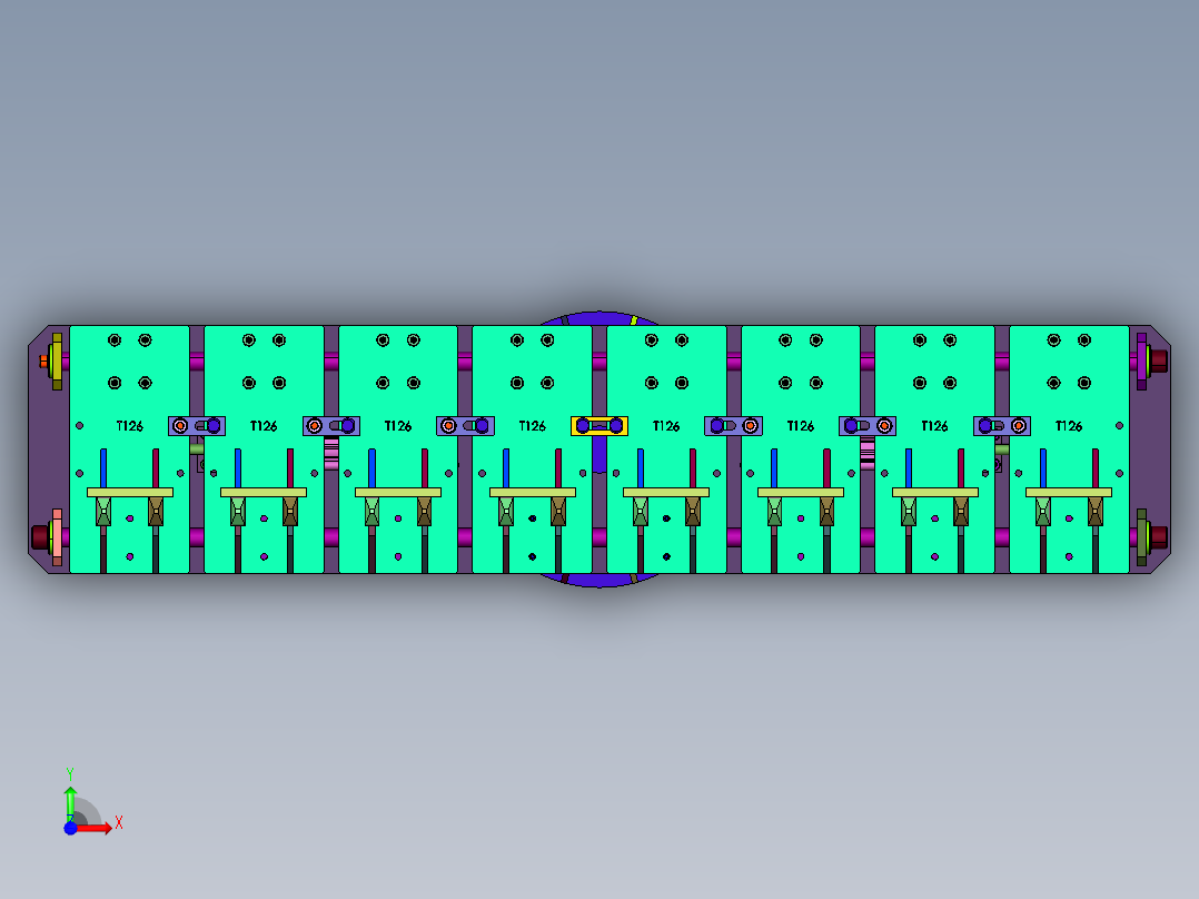 自动抓取砖块的机械手前视图