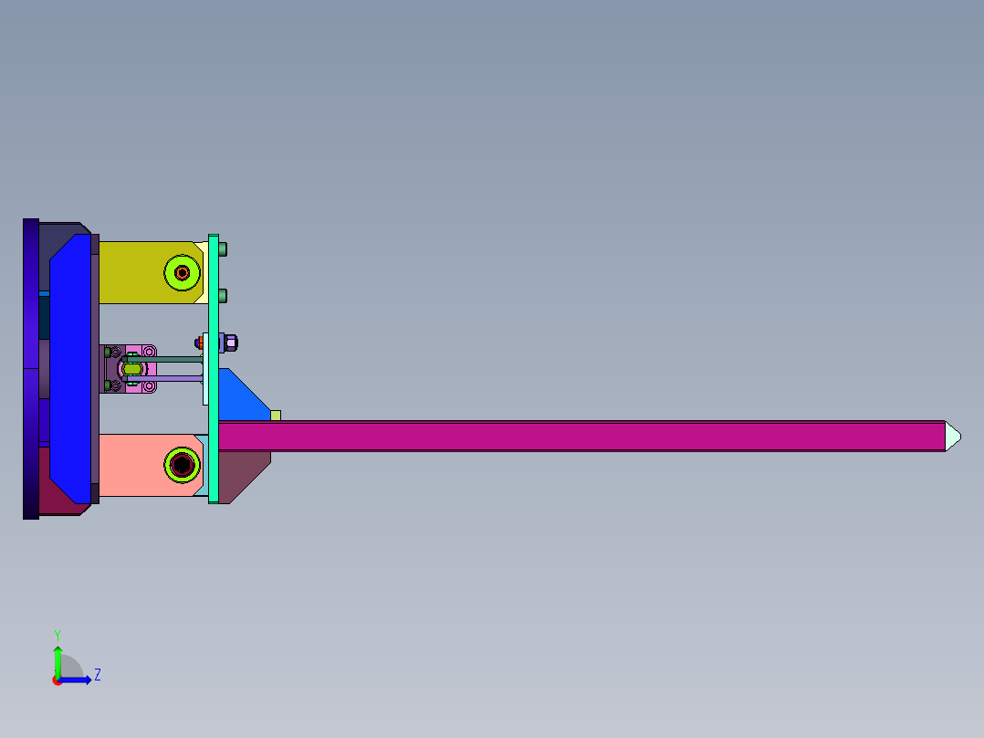 自动抓取砖块的机械手左视图