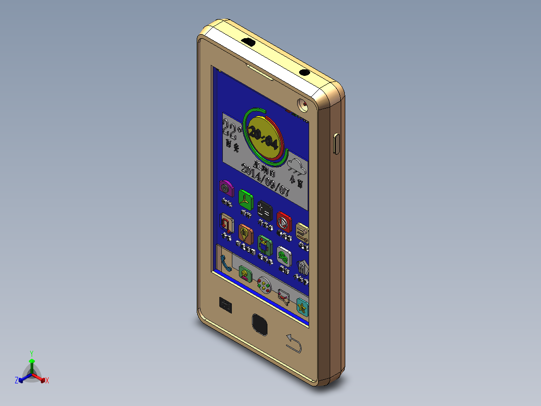 手机外观模型图正等轴测图