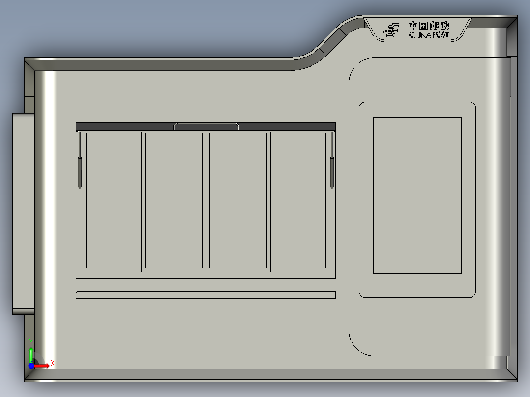 2米4报刑亭圆弧方案前视图