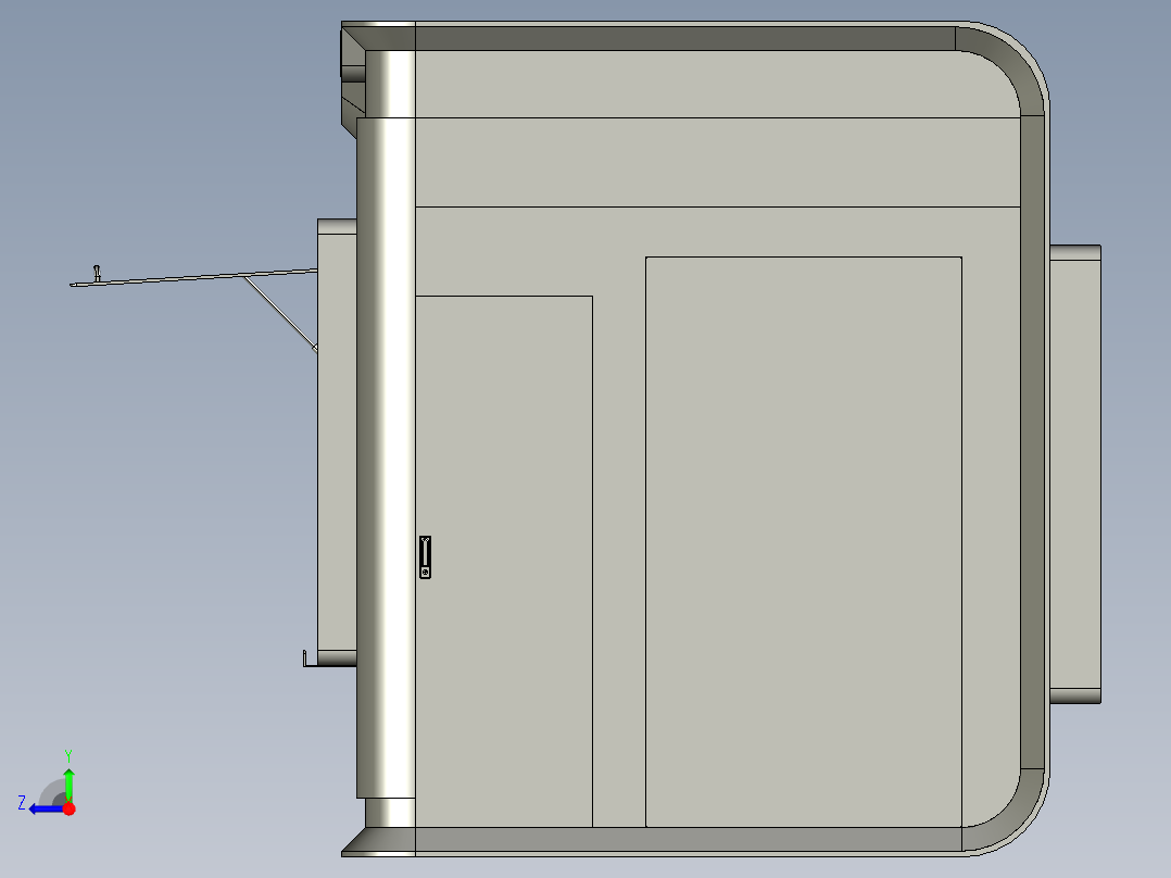 2米4报刑亭圆弧方案右视图