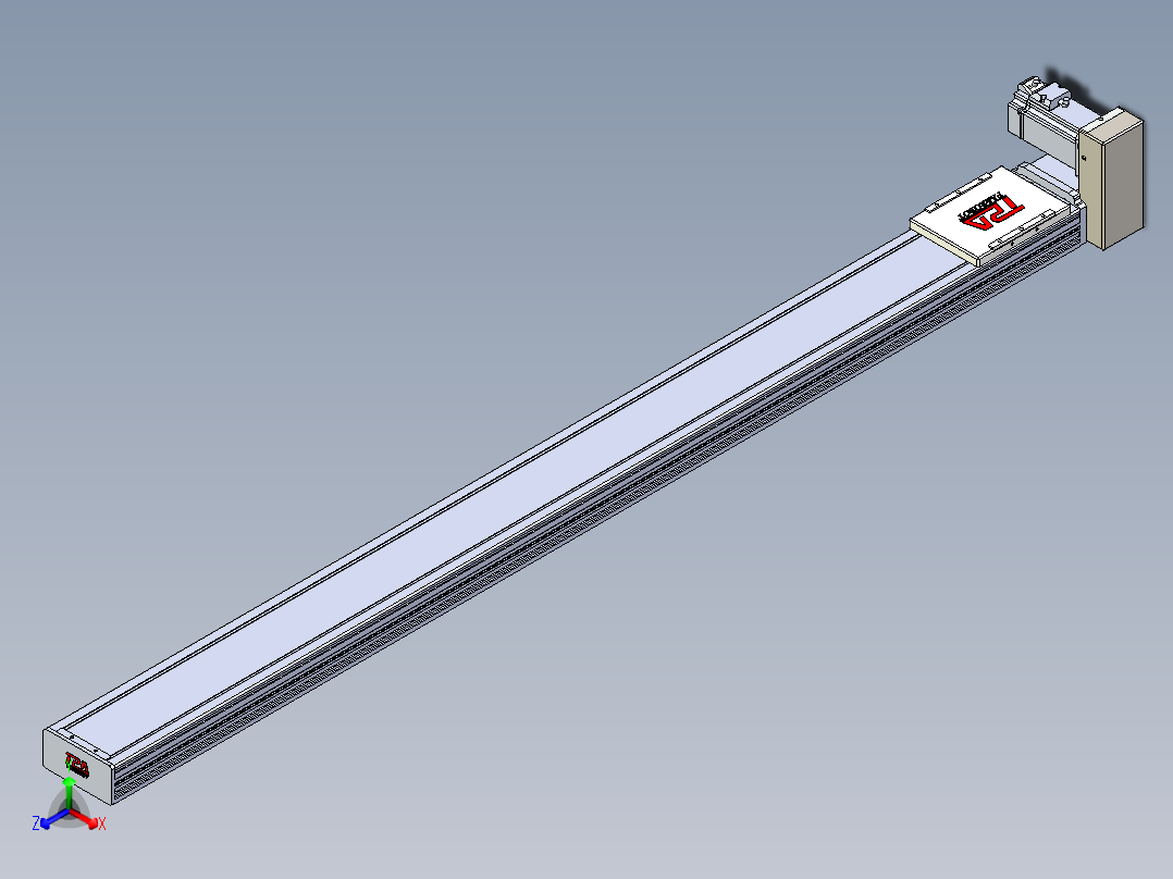 同步带全封闭直线模组TPA-HCB-110D-90-L1350-LU-Y-P40-N3正等轴测图