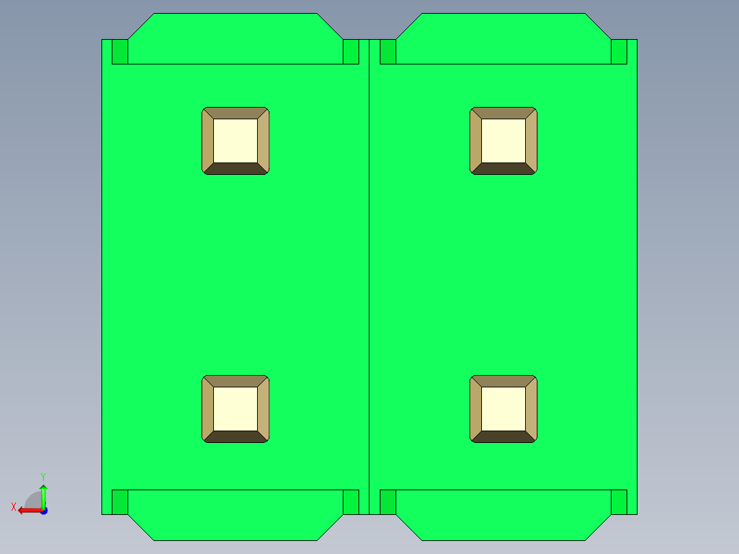 彩色公头100mil（2.54mm）系列-DS1021_green_2x02p_100mil_Type19_rev1.0后视图