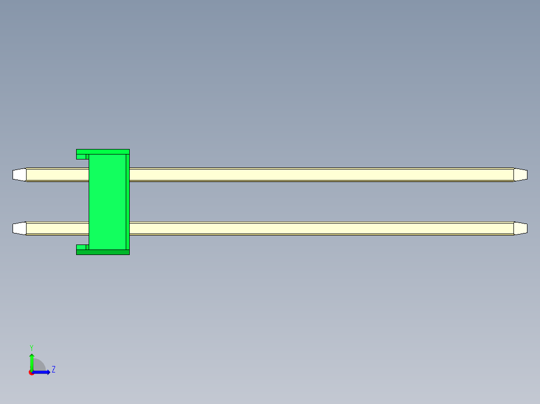 彩色公头100mil（2.54mm）系列-DS1021_green_2x02p_100mil_Type19_rev1.0左视图