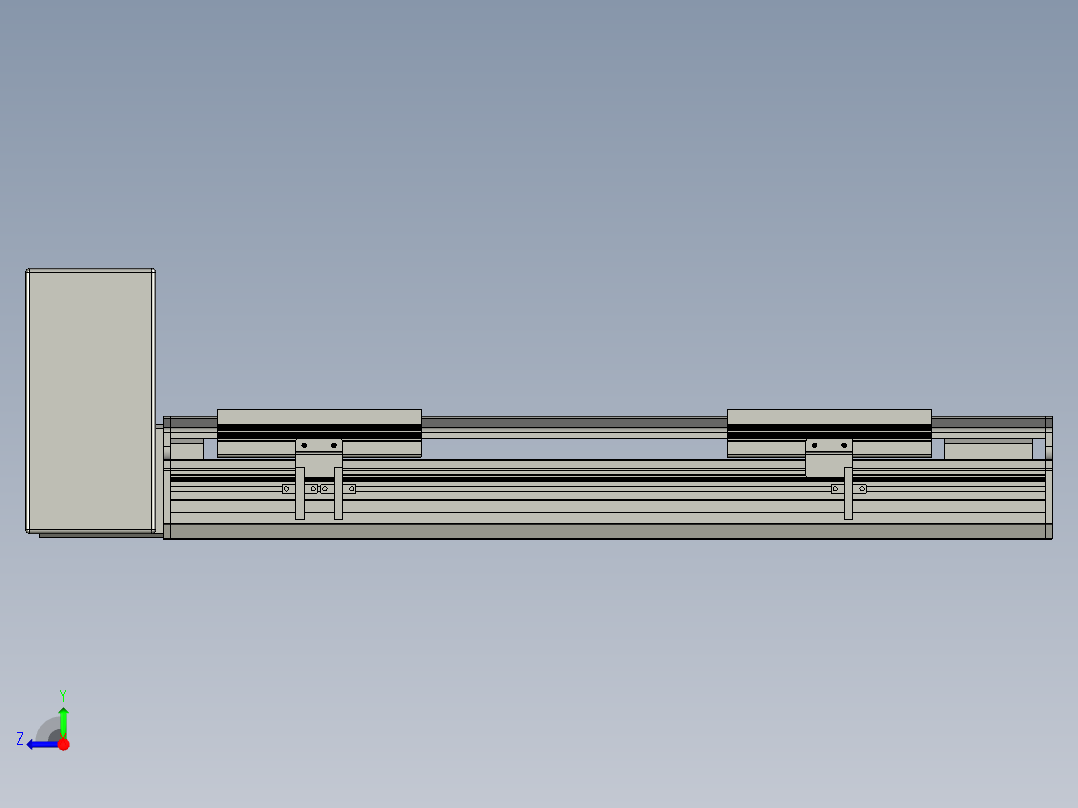直线模组LHB17-L40-S350-RU设计图纸右视图