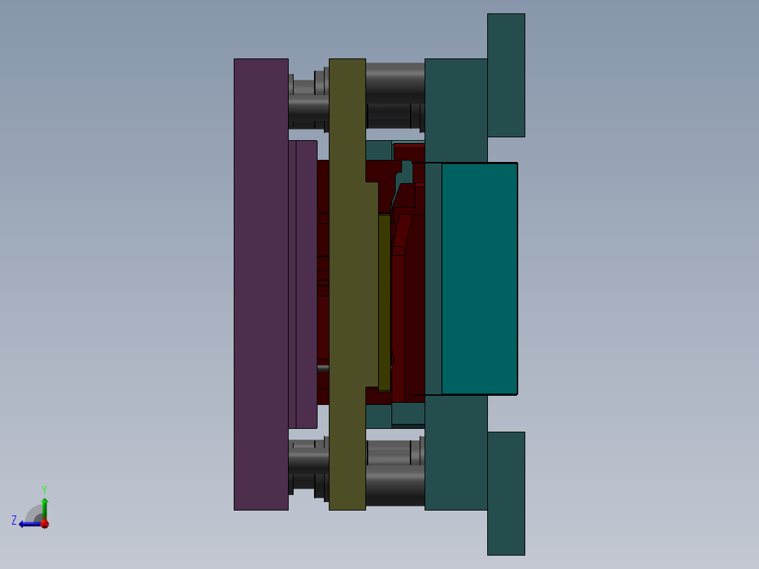级进模3D模型右视图
