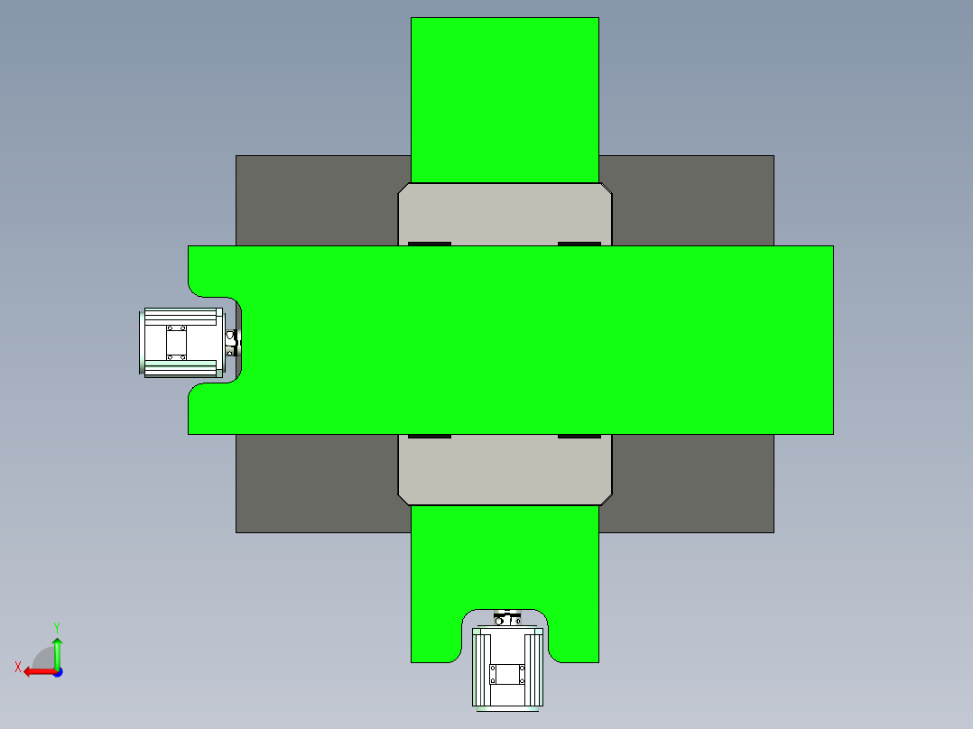 十字滑台工作台三维模型含CAD图纸后视图
