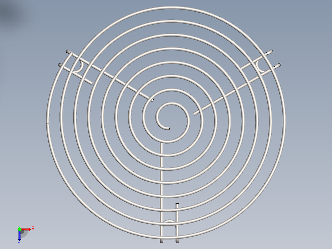 金属丝简单烤架俯视图