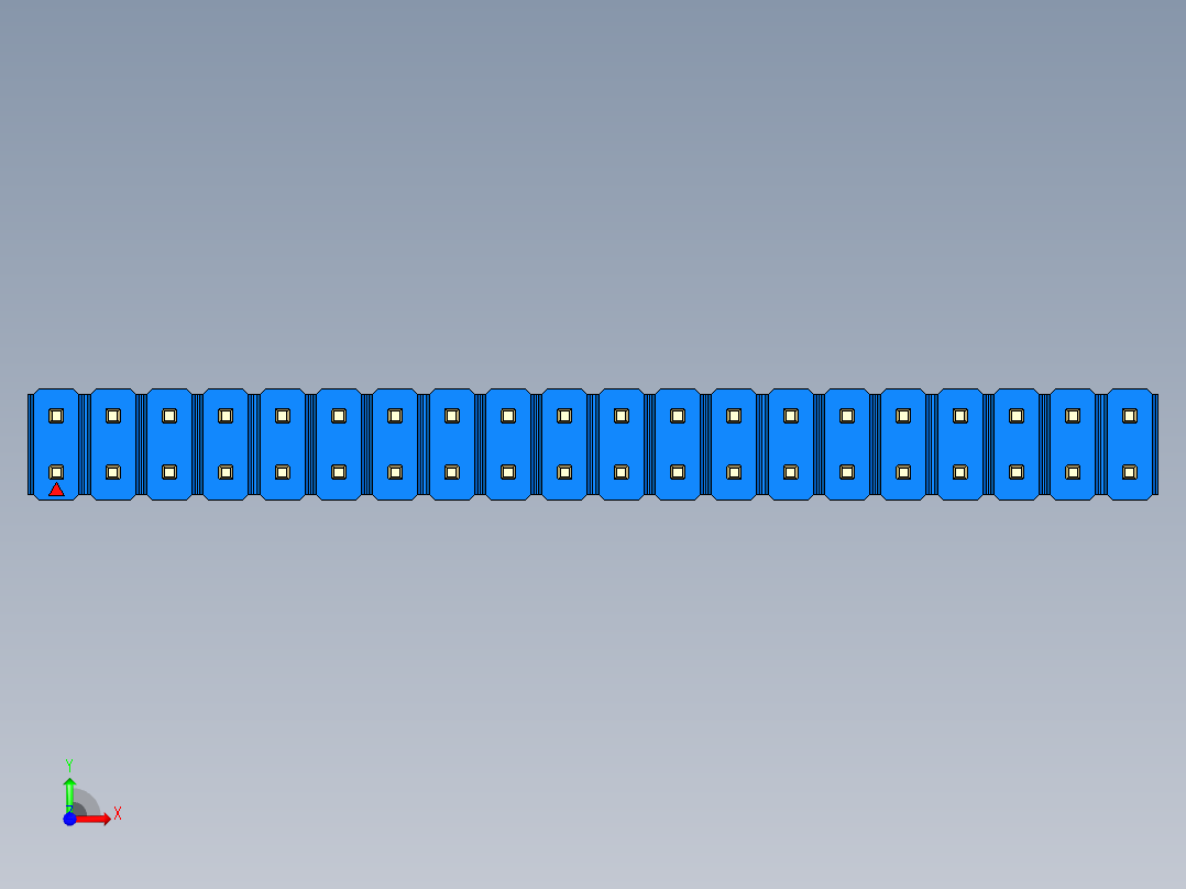 彩色公头100mil（2.54mm）系列-DS1021_blue_2x20p_100mil_Type43_rev1.0前视图
