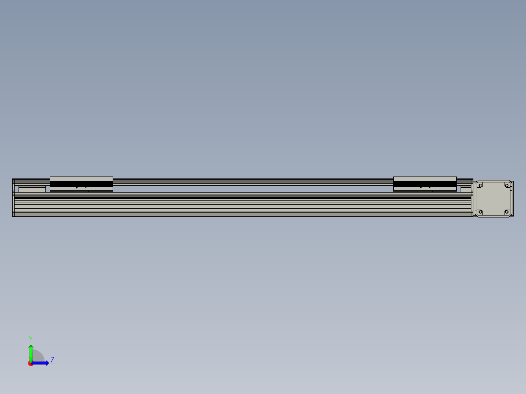 直线模组LHB17-L40-S800-R(B)设计图纸左视图