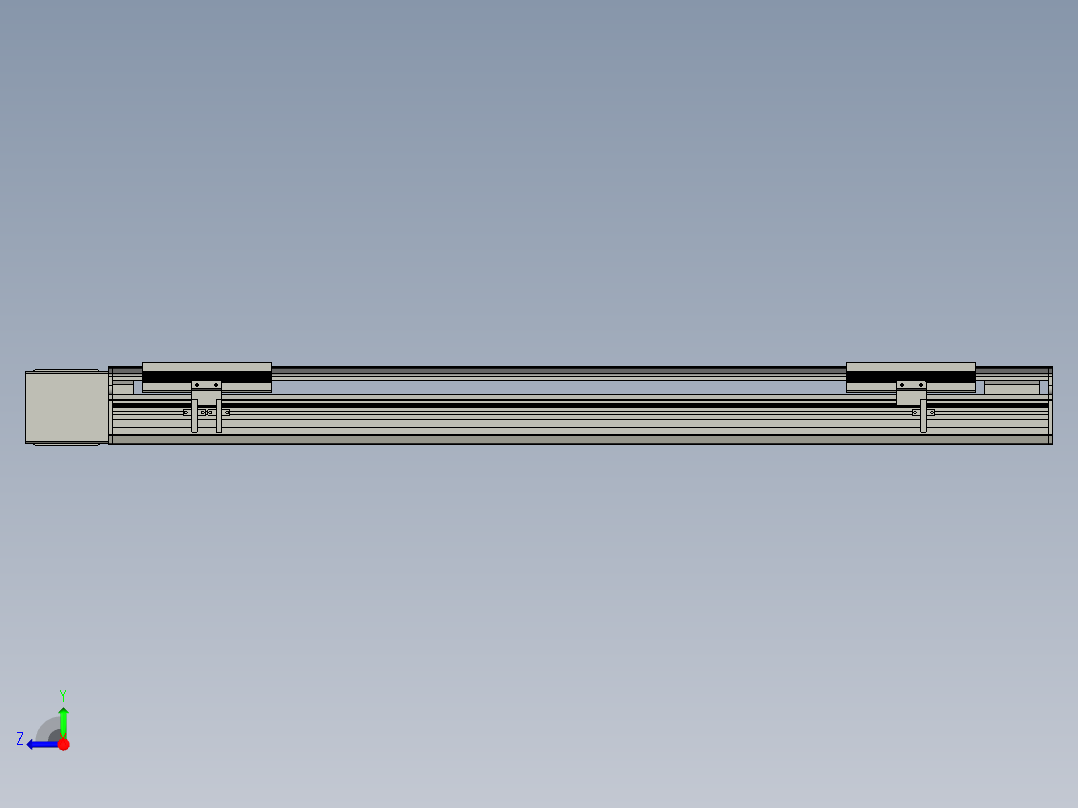 直线模组LHB17-L40-S800-R(B)设计图纸右视图