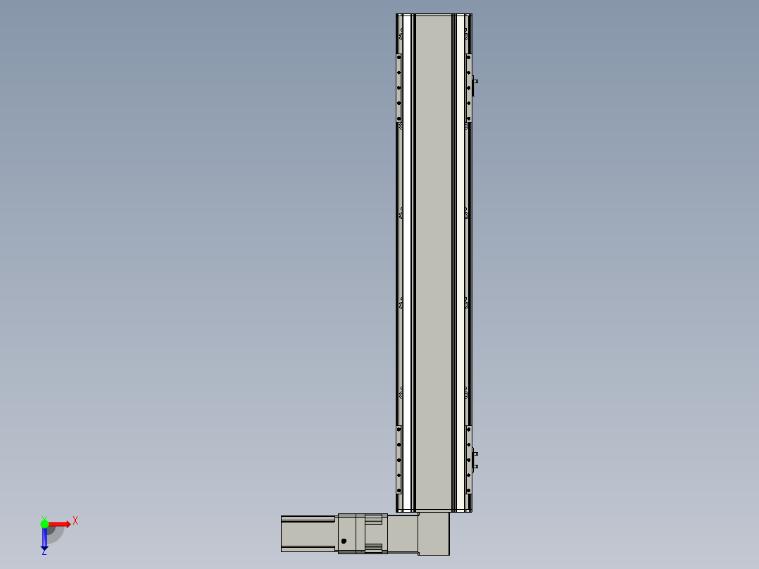 直线模组LHB17-L40-S800-R(B)设计图纸俯视图